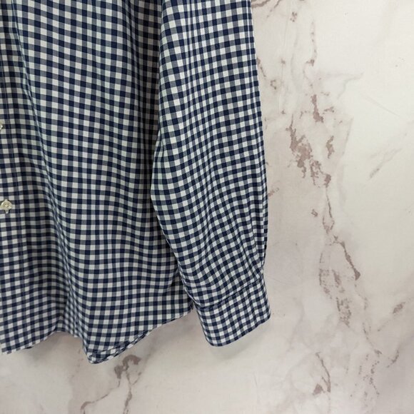 Brooks Brothers Shirt Men Large Blue 1818 Regent Non Iron Original Polo Gingham - Picture 4 of 8